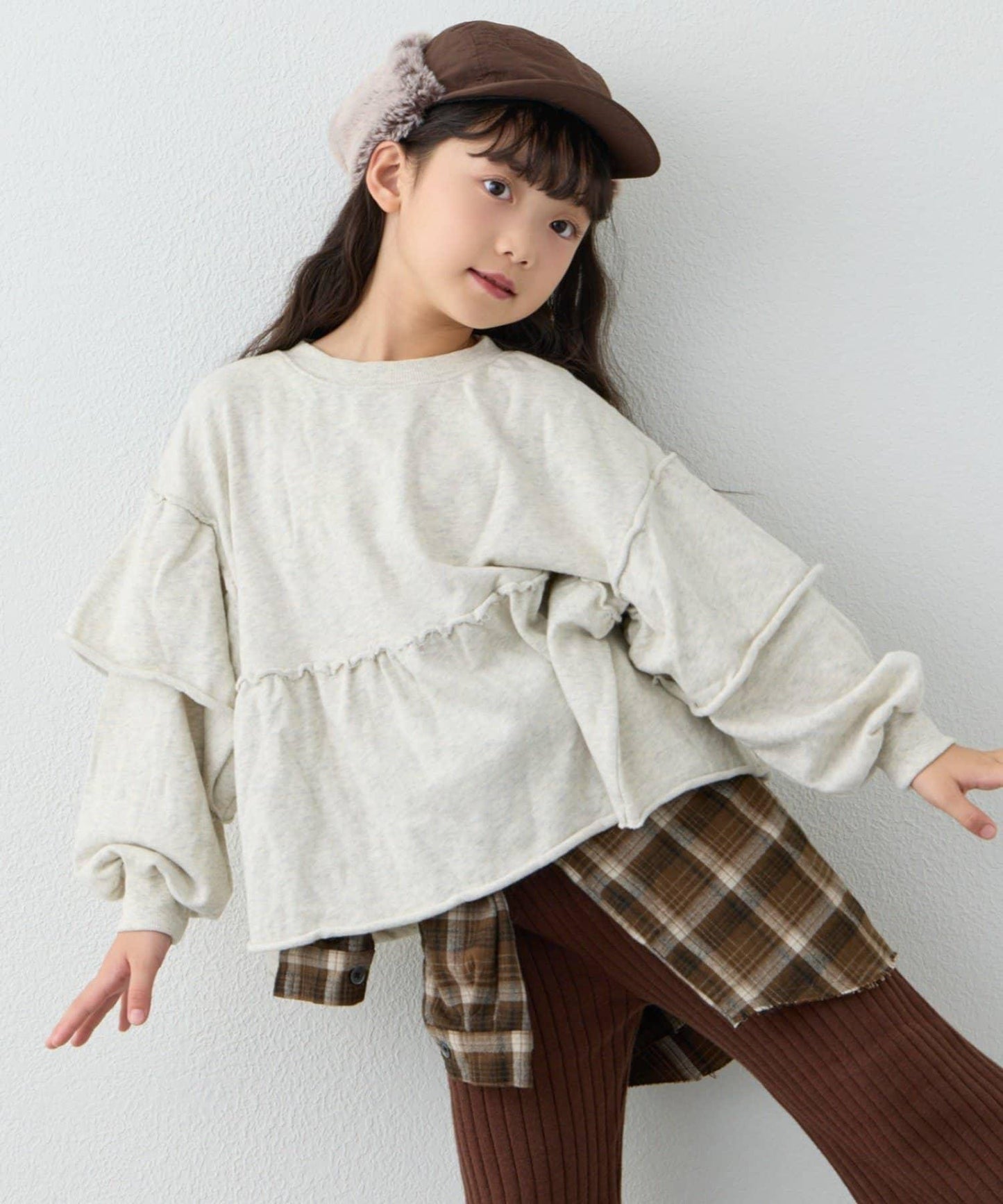 【KIDS】水洗工藝荷葉邊衛衣