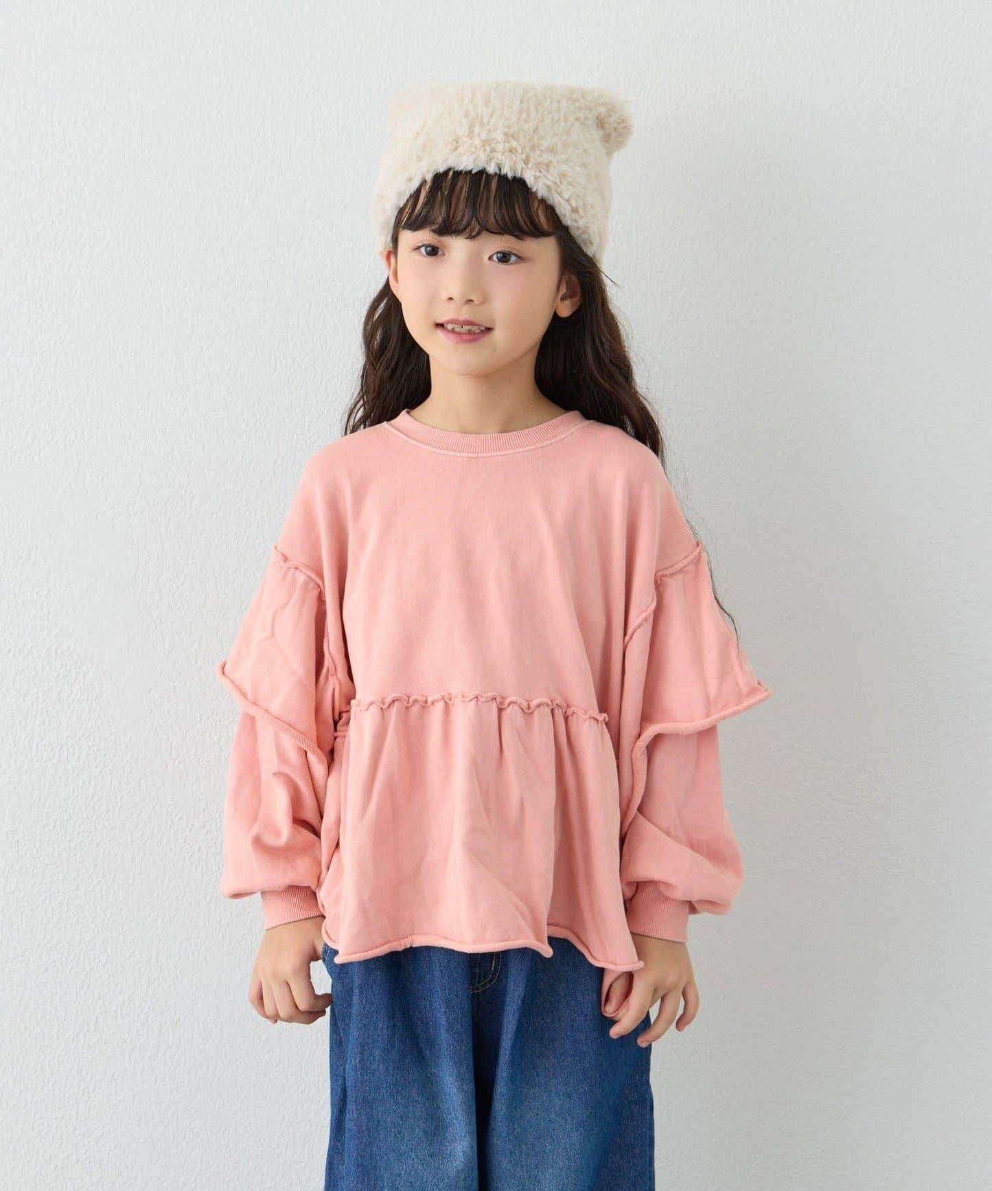 【KIDS】水洗工藝荷葉邊衛衣