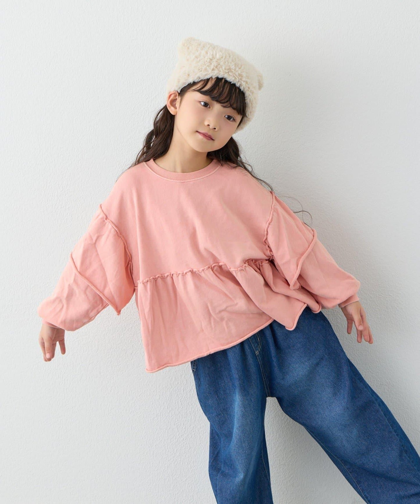 【KIDS】水洗工藝荷葉邊衛衣