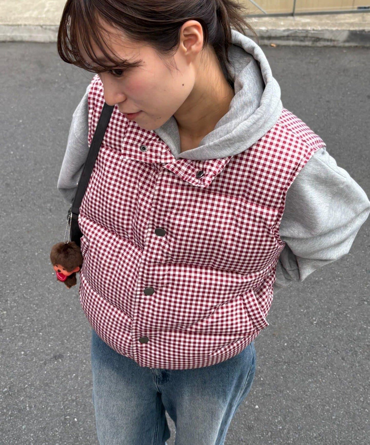【UNISEX】格子絎縫棉馬甲