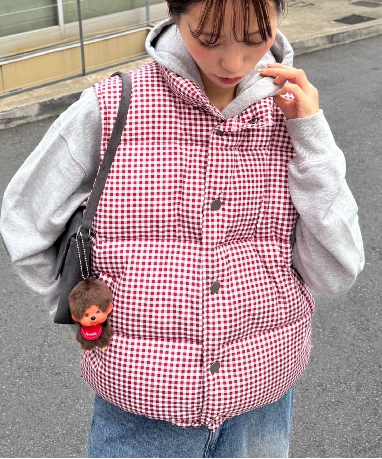 【UNISEX】格子絎縫棉馬甲