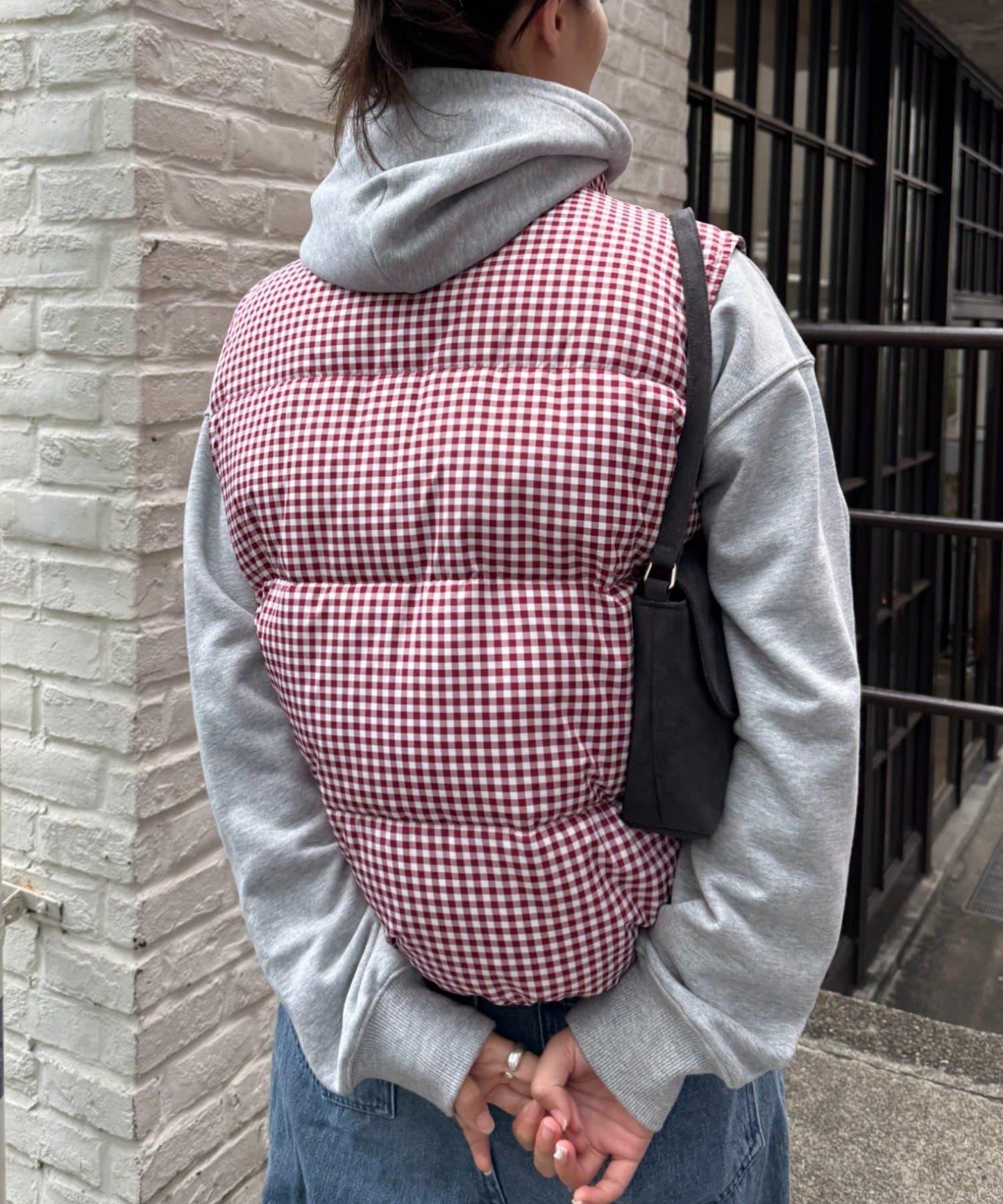 【UNISEX】格子絎縫棉馬甲