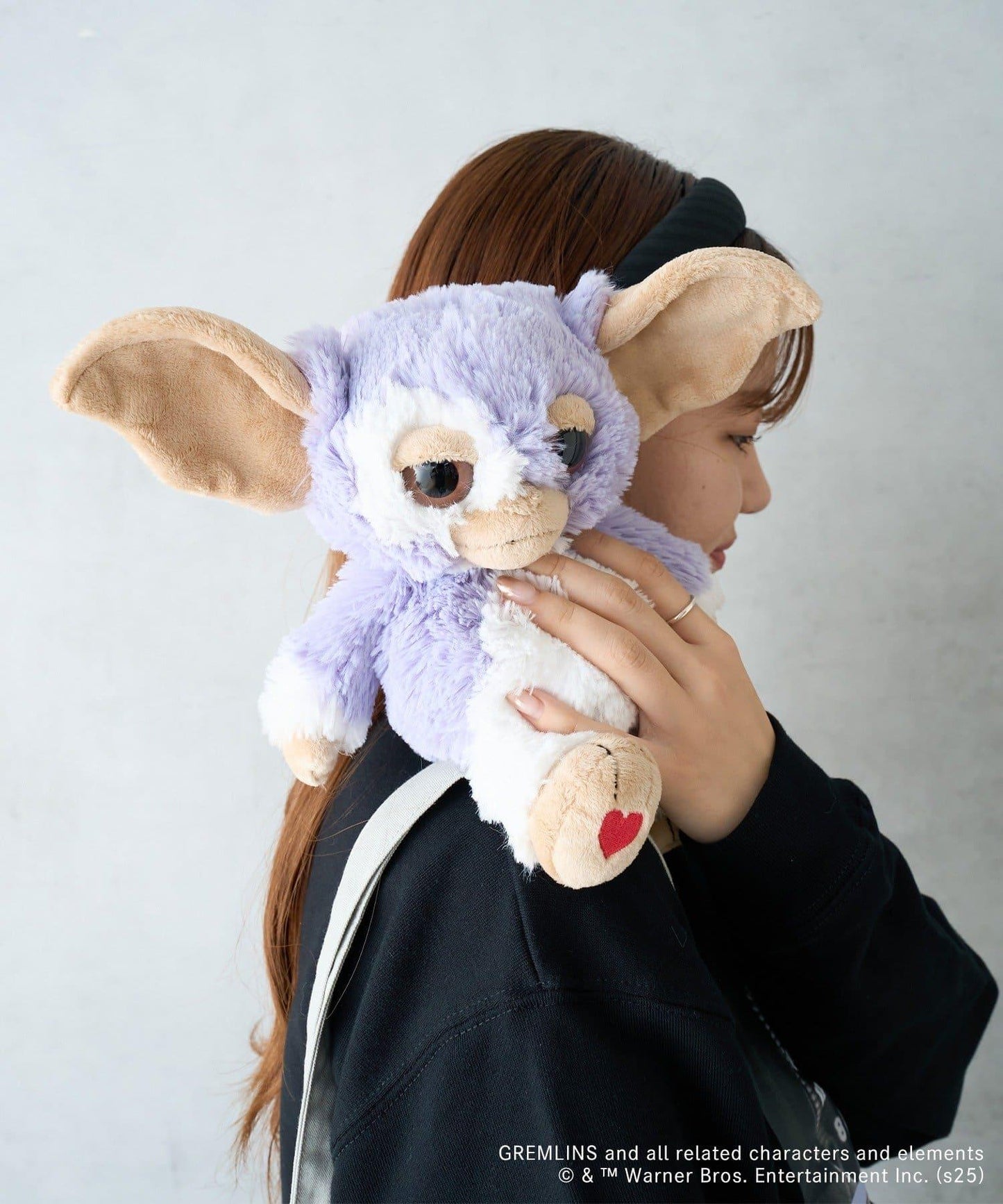 【GREMLINS 小精靈】吉茲莫 紫丁香灰色愛心 25cm
