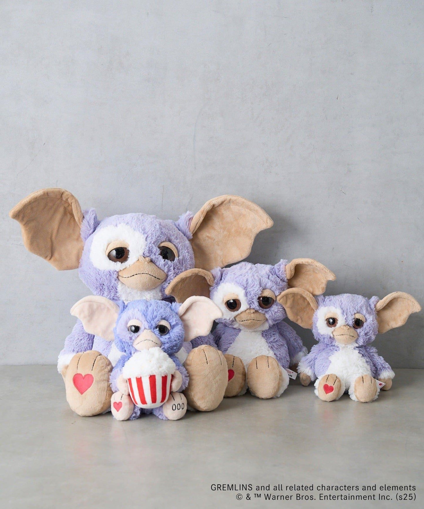 【GREMLINS 小魔怪】Gizmo 紫丁香灰色愛心 35cm