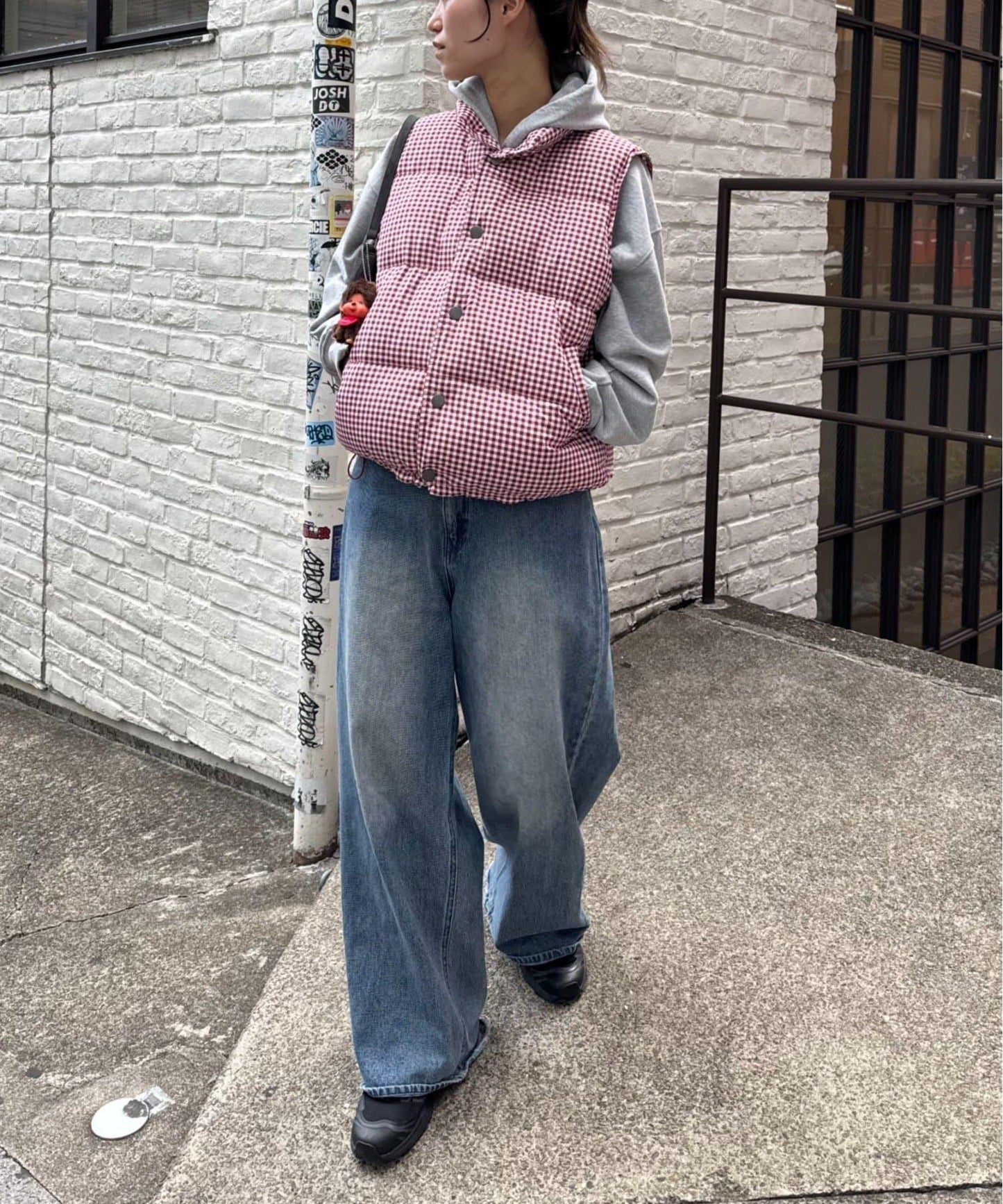 【UNISEX】格子絎縫棉馬甲
