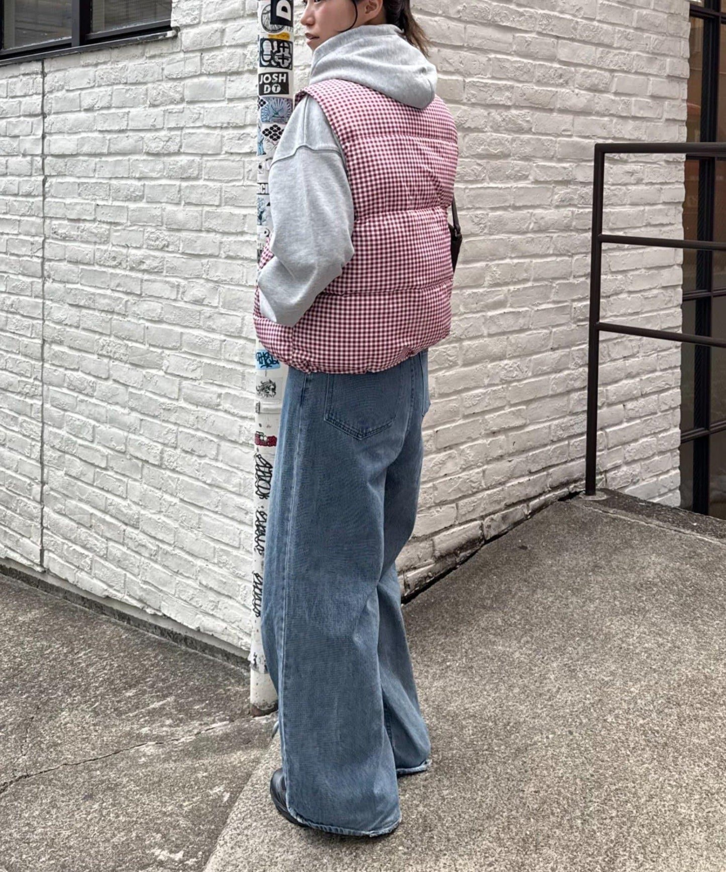 【UNISEX】格子絎縫棉馬甲