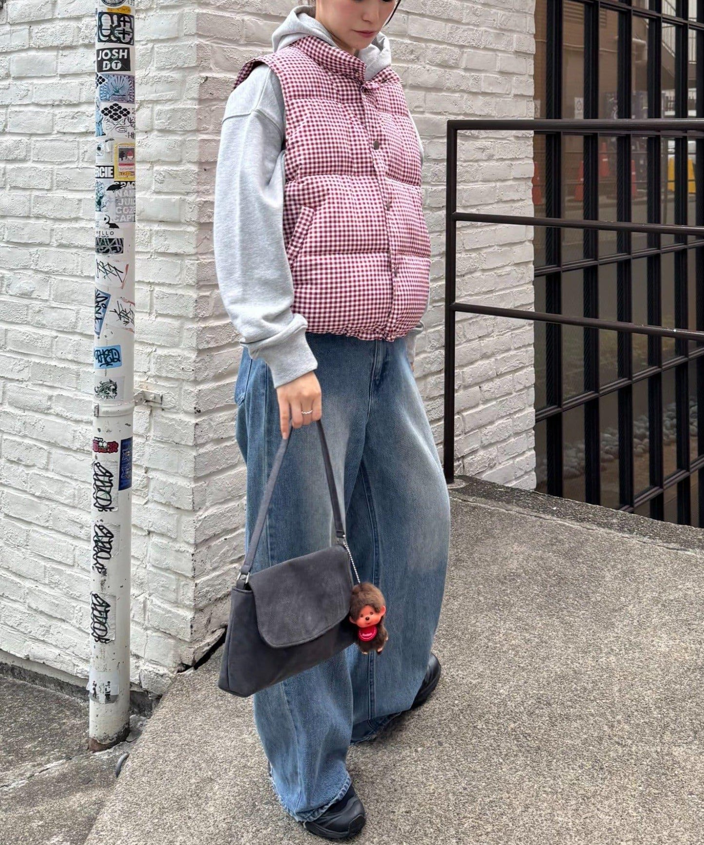 【UNISEX】格子絎縫棉馬甲
