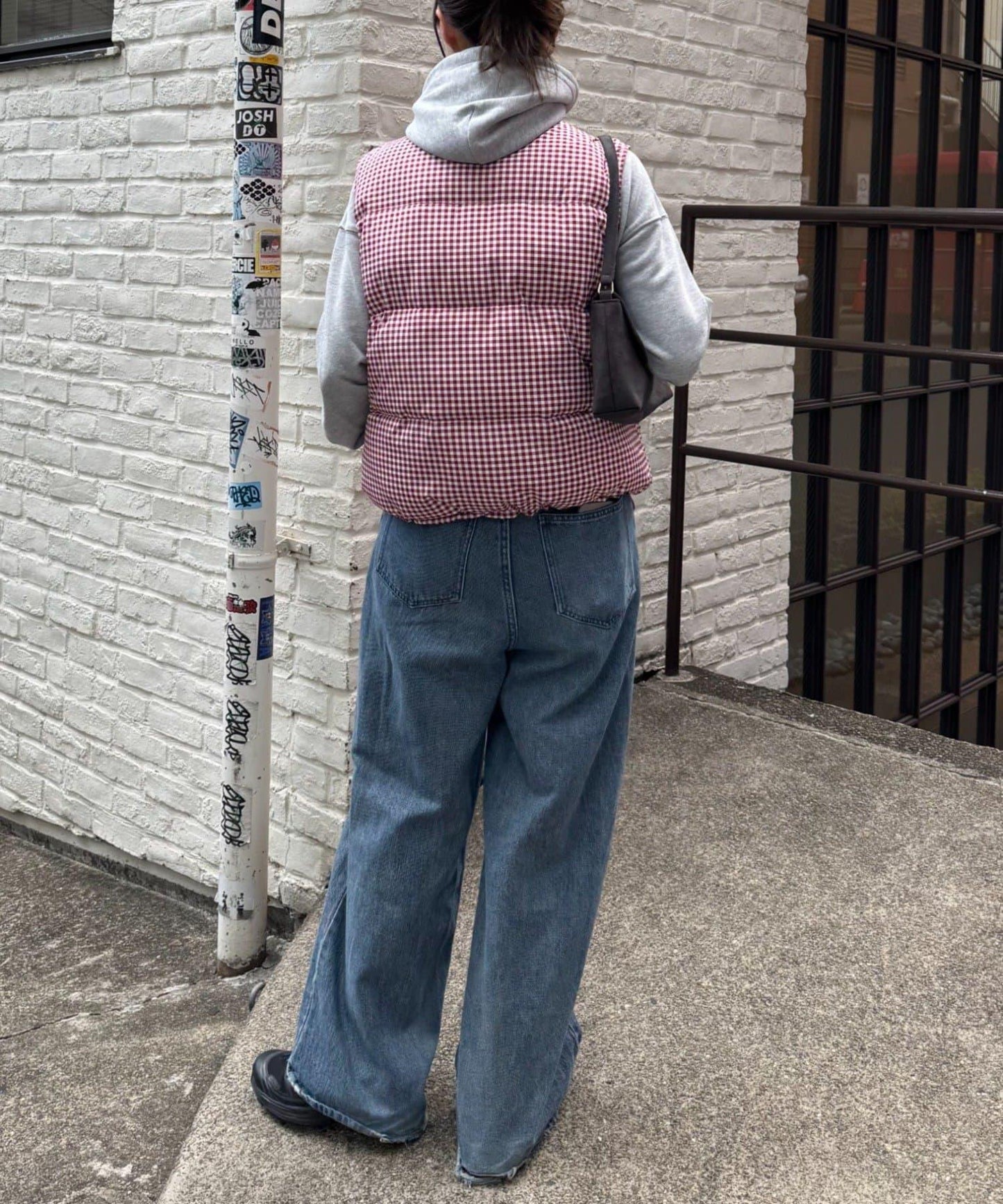 【UNISEX】格子絎縫棉馬甲