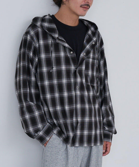 【可搭配套裝/格紋&條紋/男女同款】BM連帽襯衫