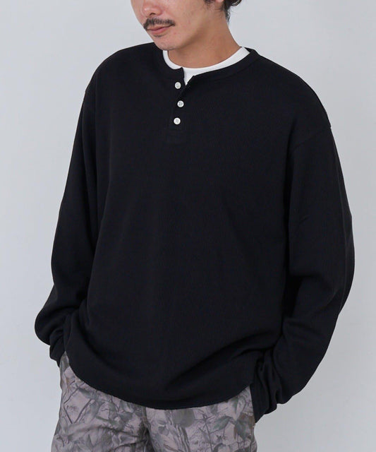 【S.M尺碼可選/四色可選/男女同款】BM華夫圓領亨利衫