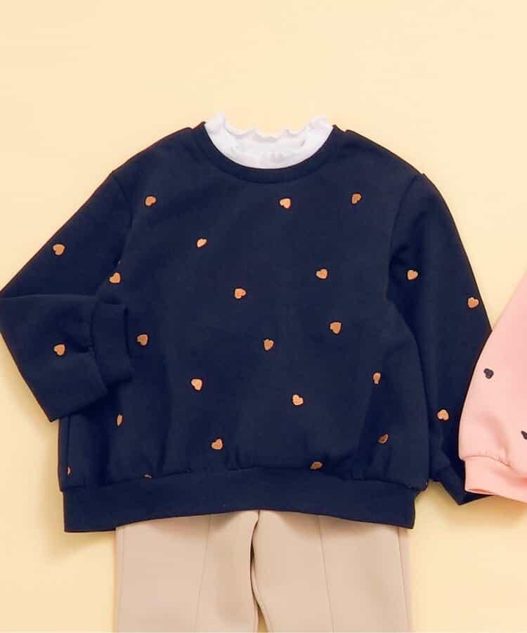 拼色全印花刺繡疊穿衛衣