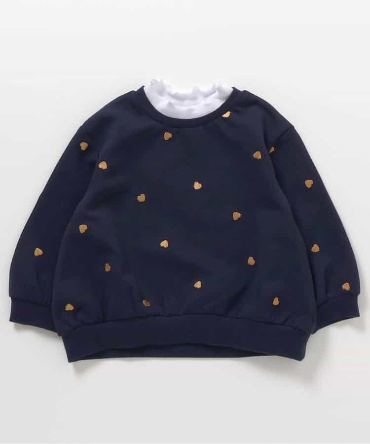 拼色全印花刺繡疊穿衛衣