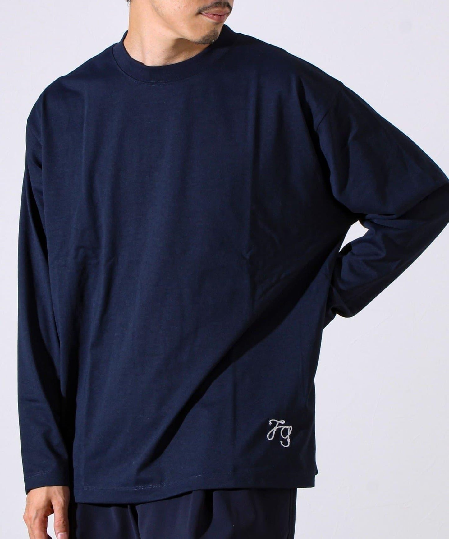 【MARUDE COTTON】繩帶刺繡長袖T恤