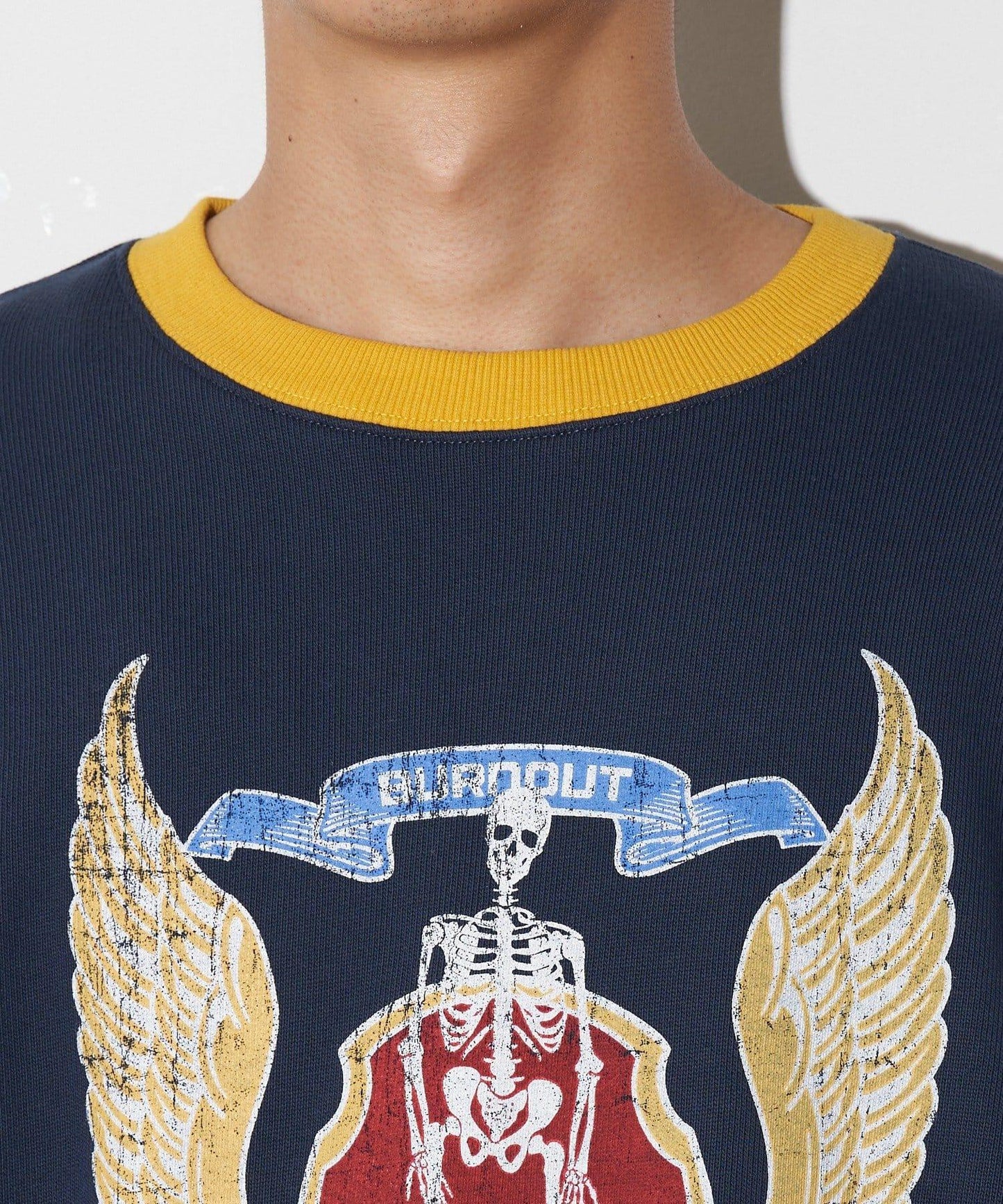 拼接印花撞色圓領衛衣