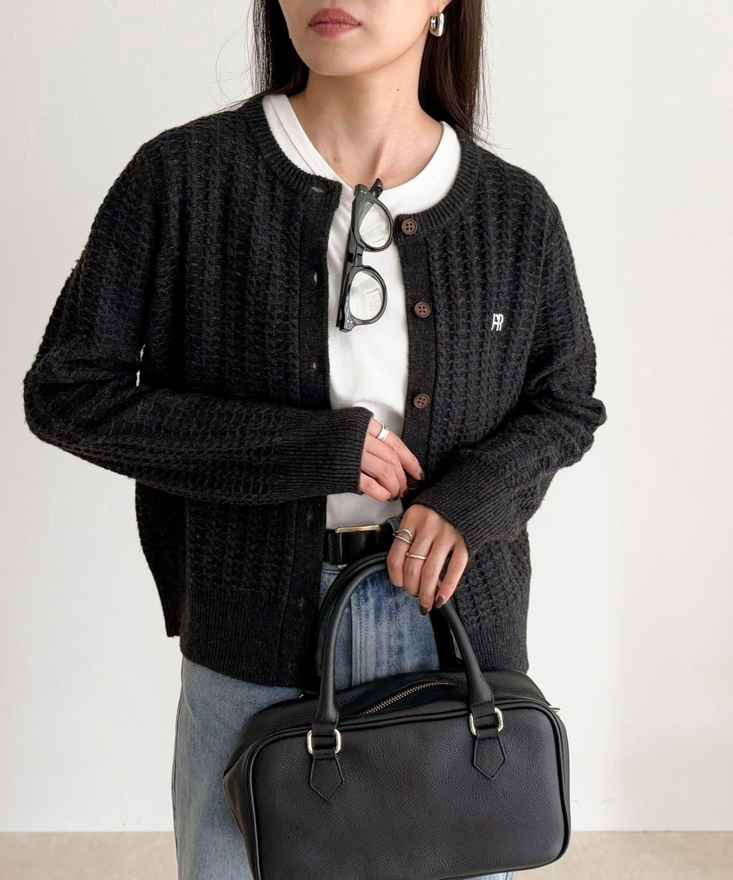 FR刺繡麻花紋針織開衫