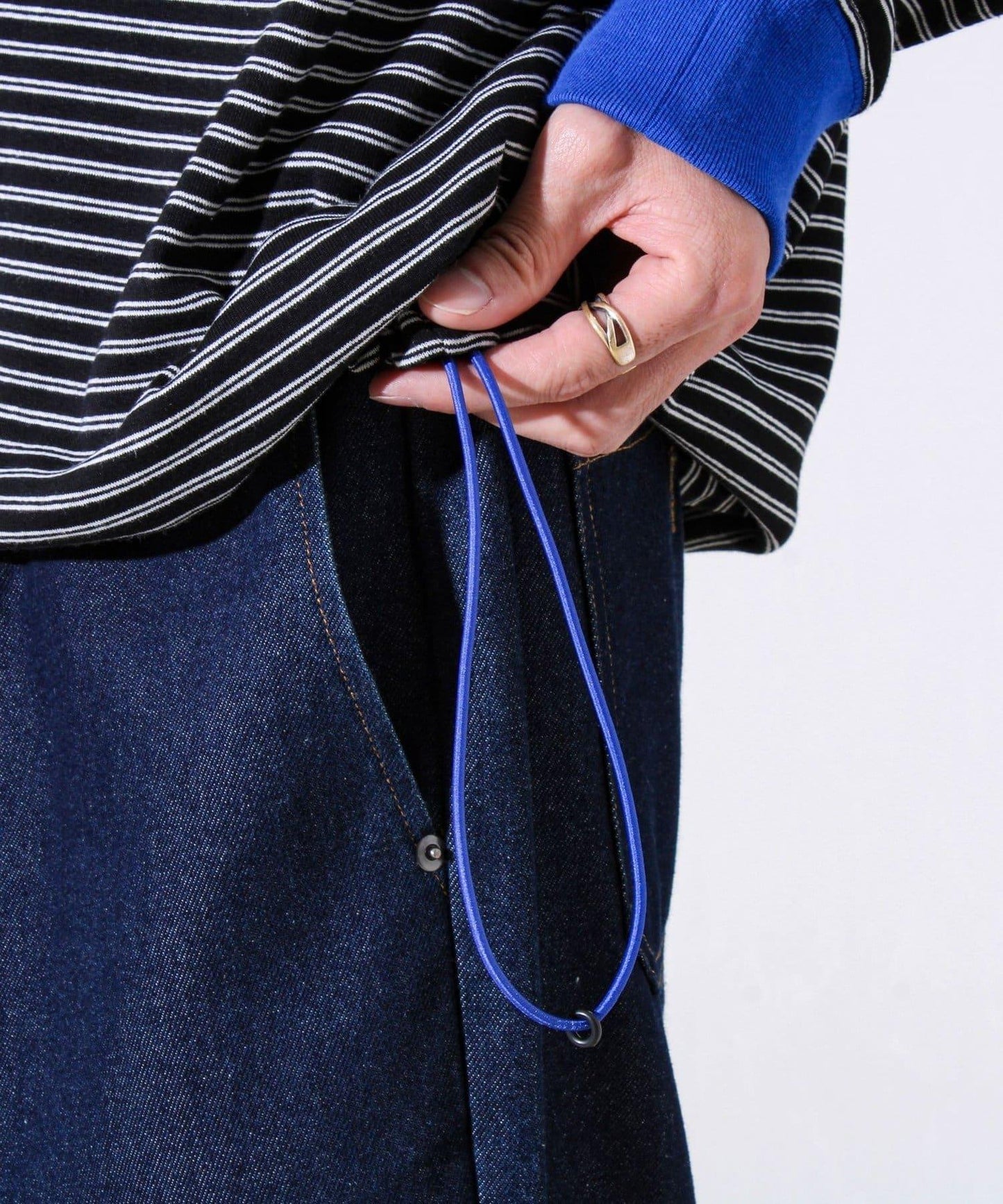 【配色羅紋點綴主打條紋】Hello條紋長袖T恤