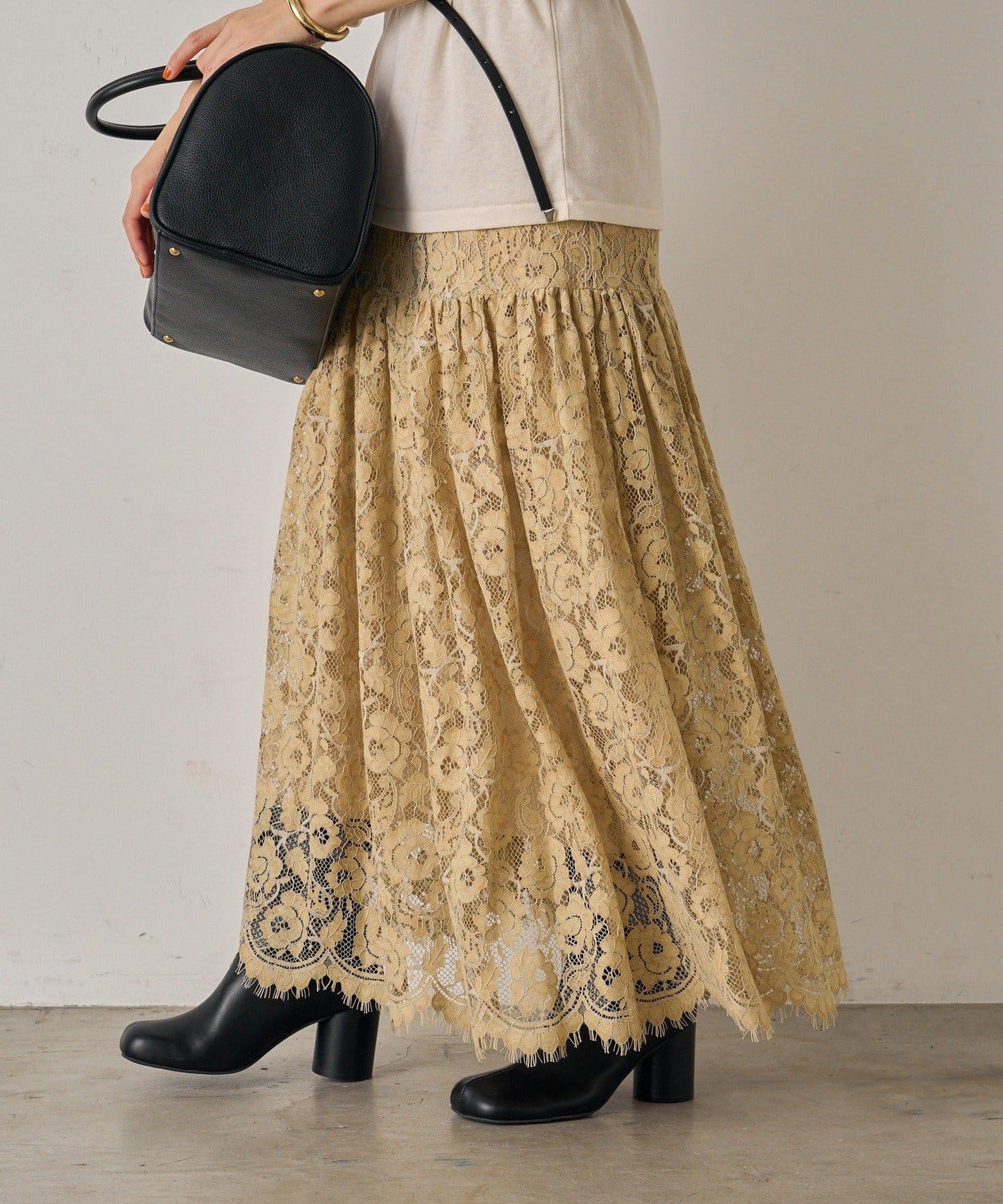 【Loungedress】復古風蕾絲半身裙