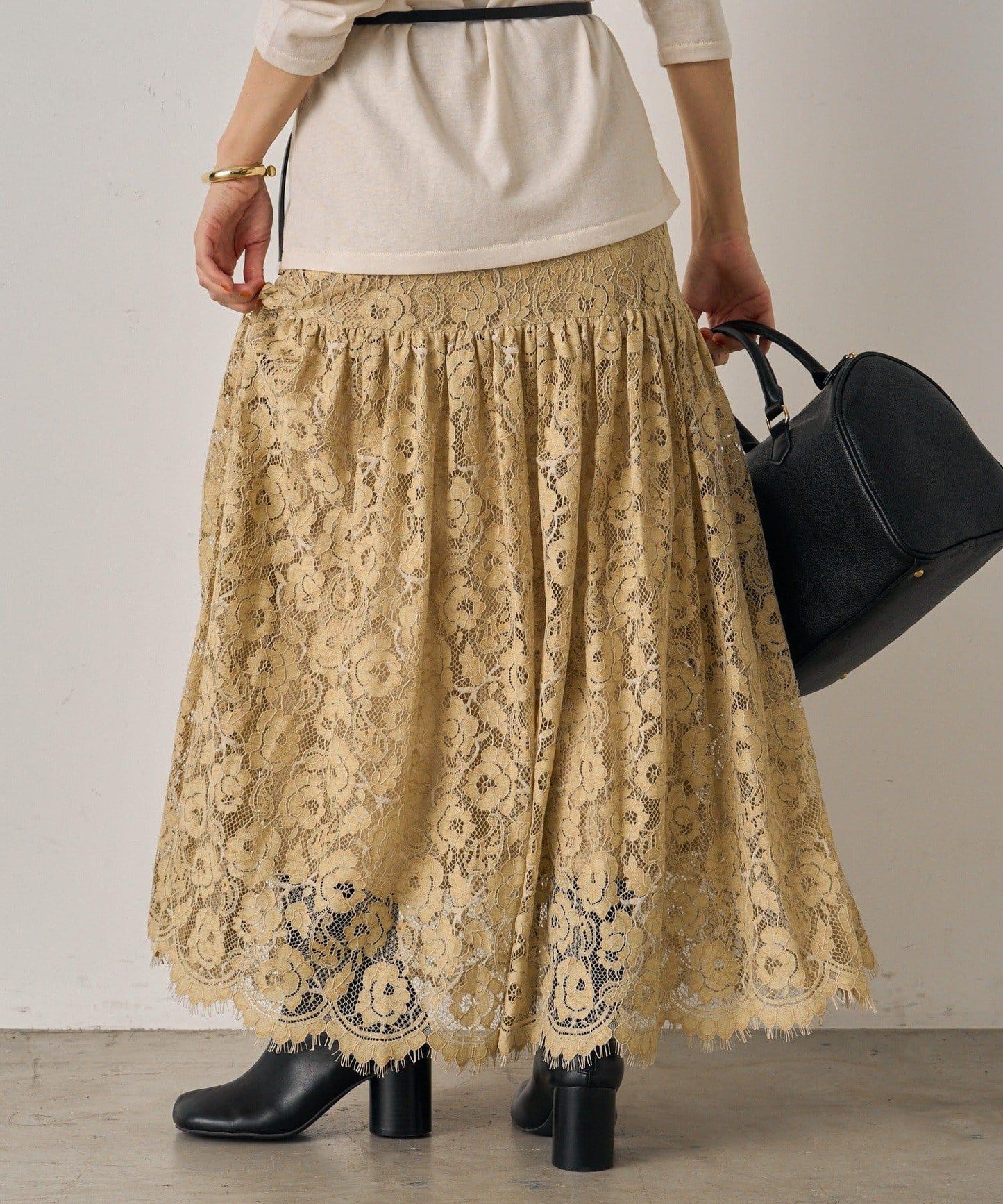 【Loungedress】復古風蕾絲半身裙