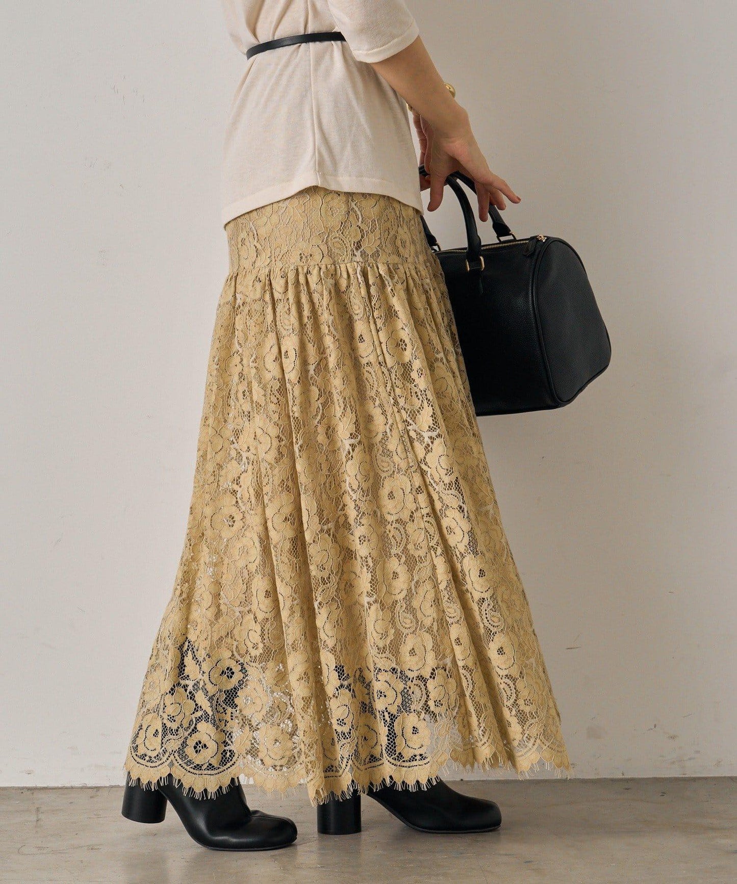 【Loungedress】復古風蕾絲半身裙