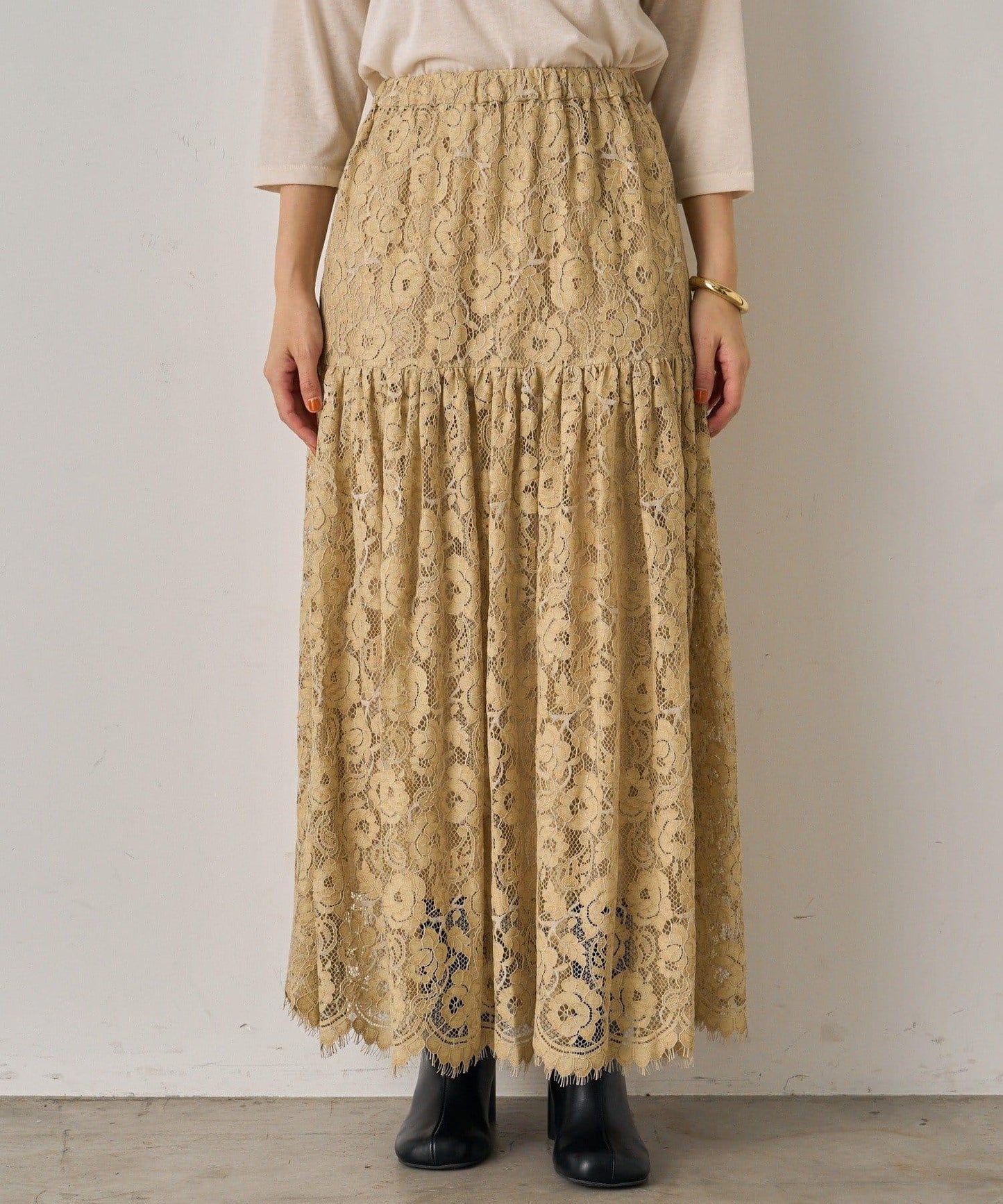 【Loungedress】復古風蕾絲半身裙