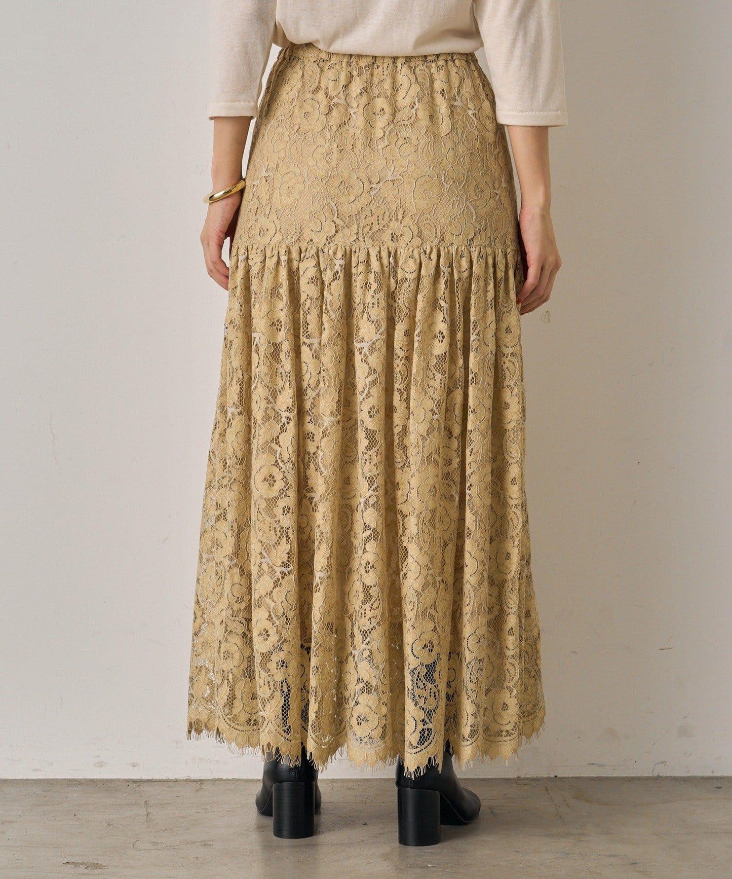 【Loungedress】復古風蕾絲半身裙