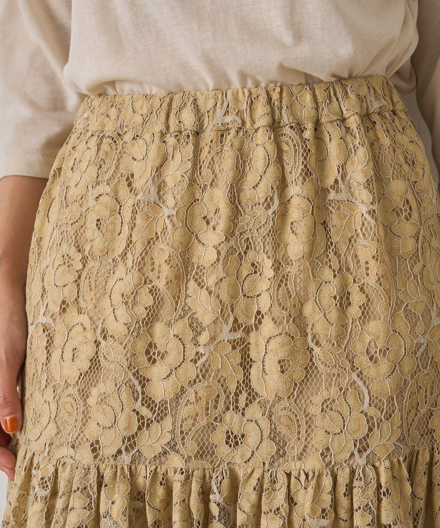 【Loungedress】復古風蕾絲半身裙