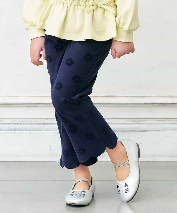 花卉提花波浪邊長褲 10分丈