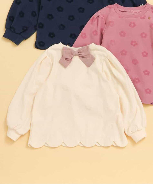 花卉提花波浪邊T恤