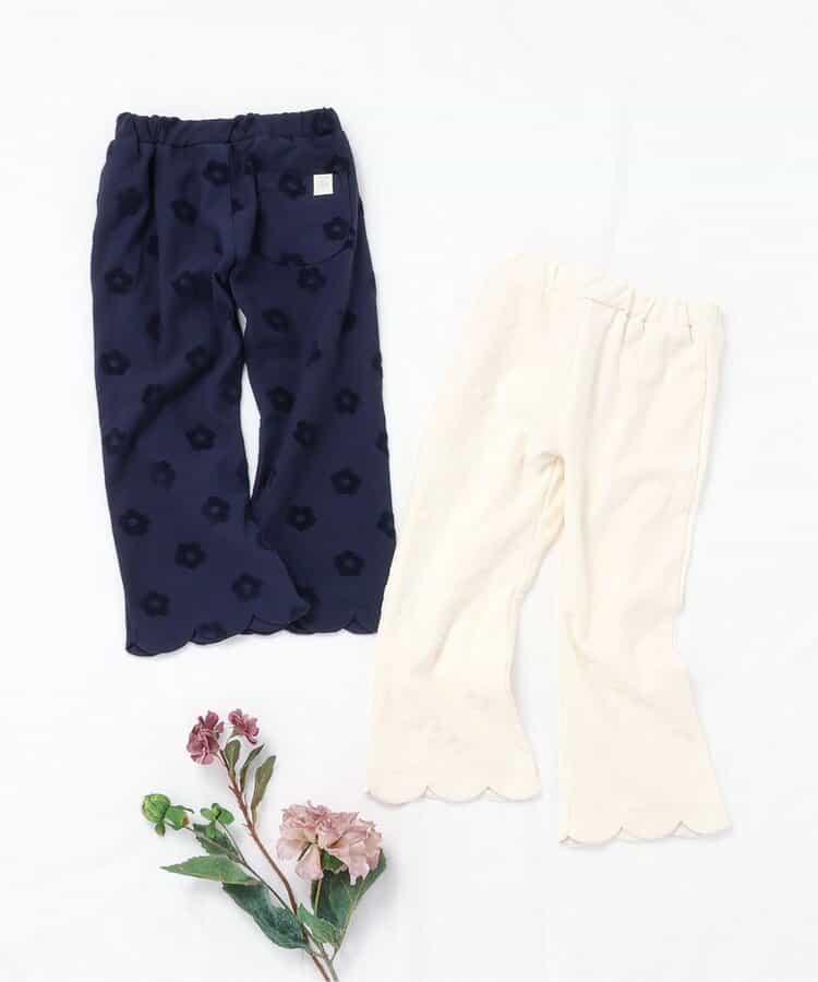 花卉提花波浪邊長褲 10分丈