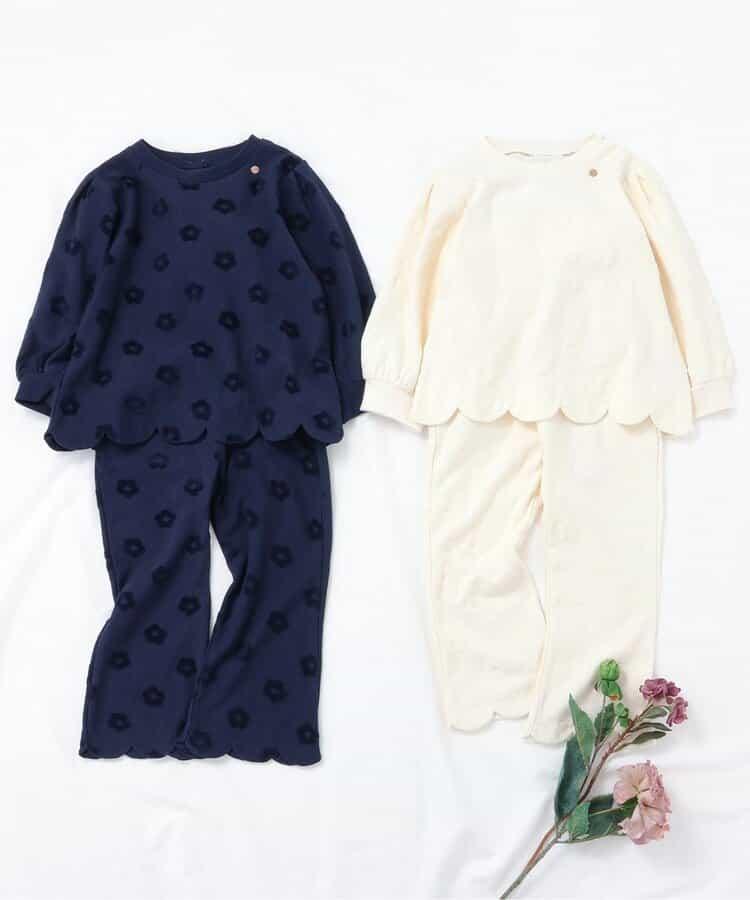 花卉提花波浪邊長褲 10分丈