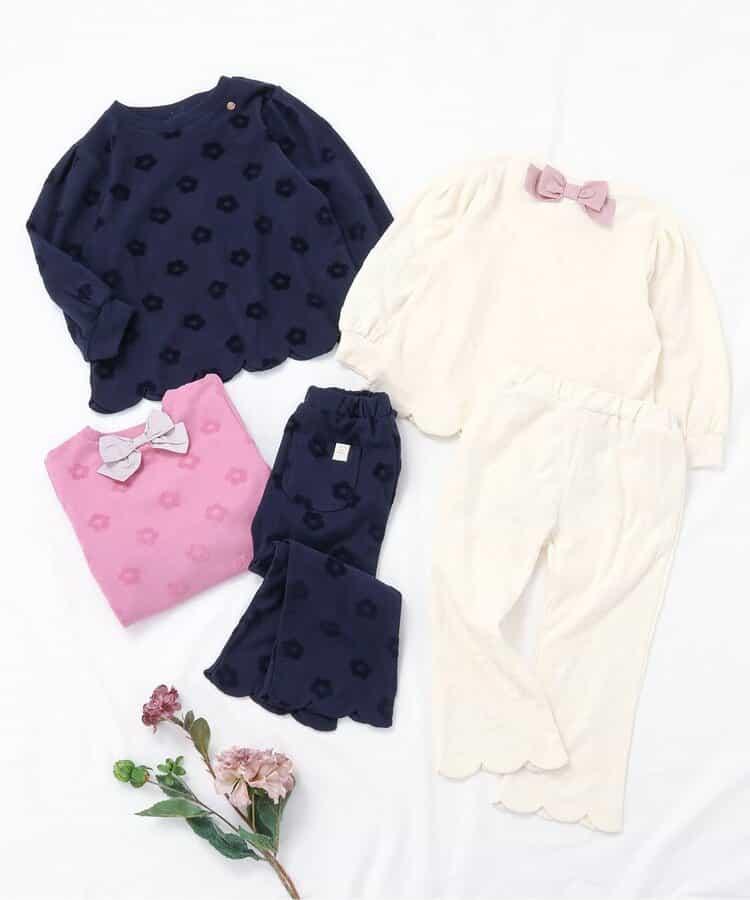 花卉提花波浪邊長褲 10分丈