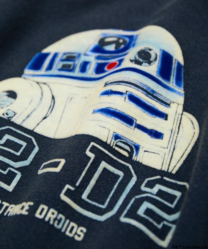 STARWARS/《星球大戰》 復古風格 R2-D2 圓領衛衣/植絨印花 寬鬆版型
