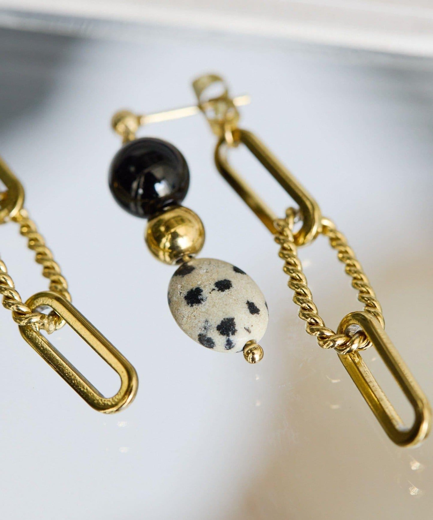 金屬過敏適用/不鏽鋼 達爾馬提亞耳環