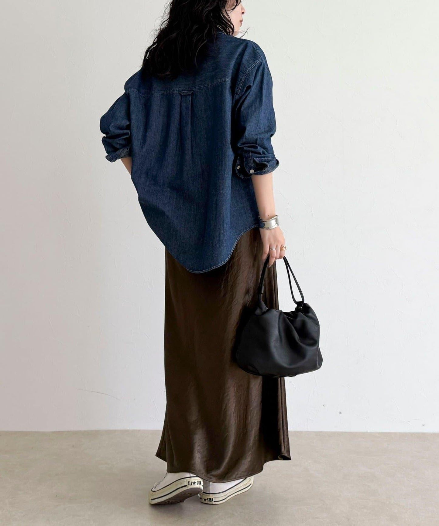 絲滑厚重緞面半身裙