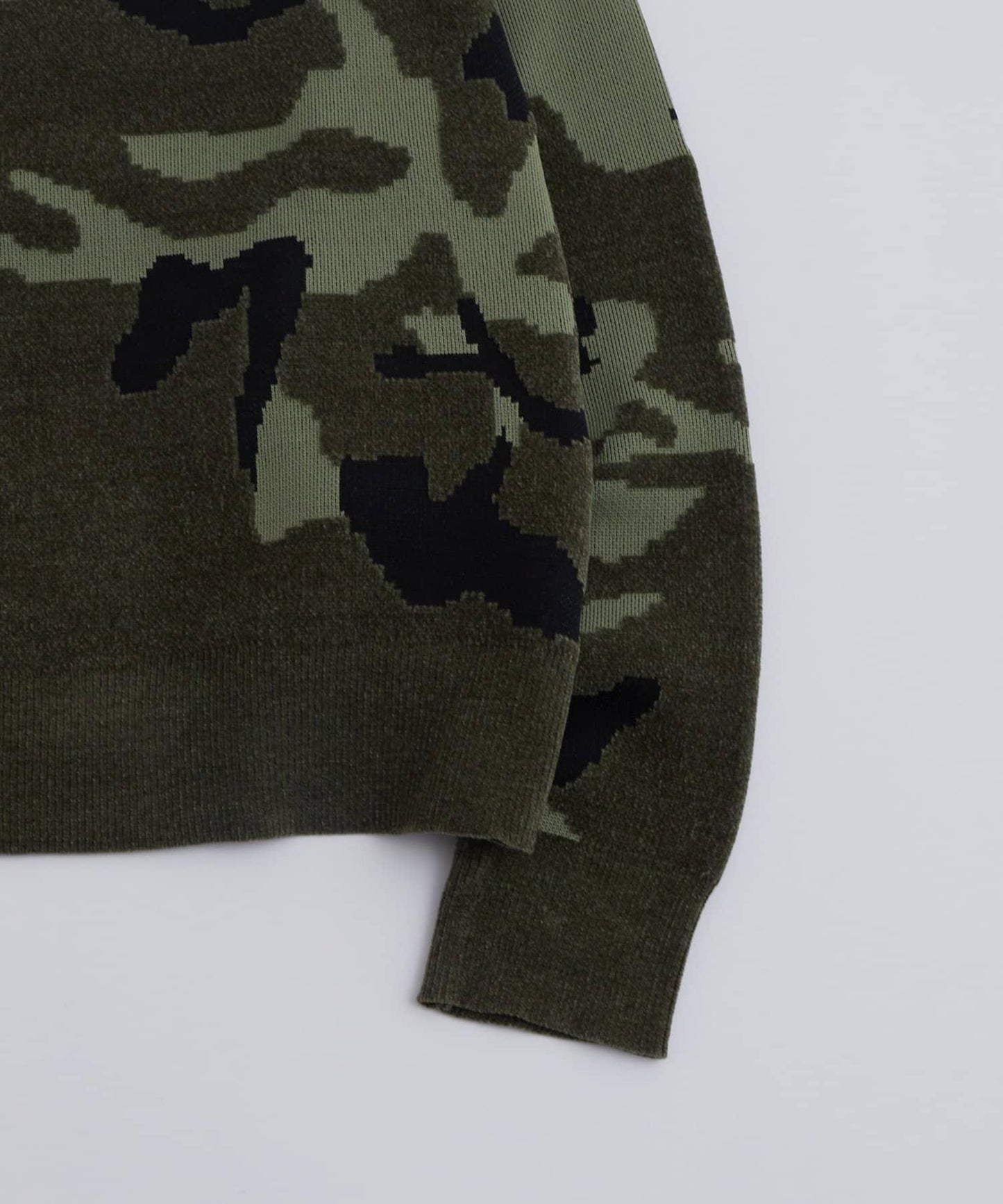 KOOKYN毛線紗線迷彩圓領針織衫