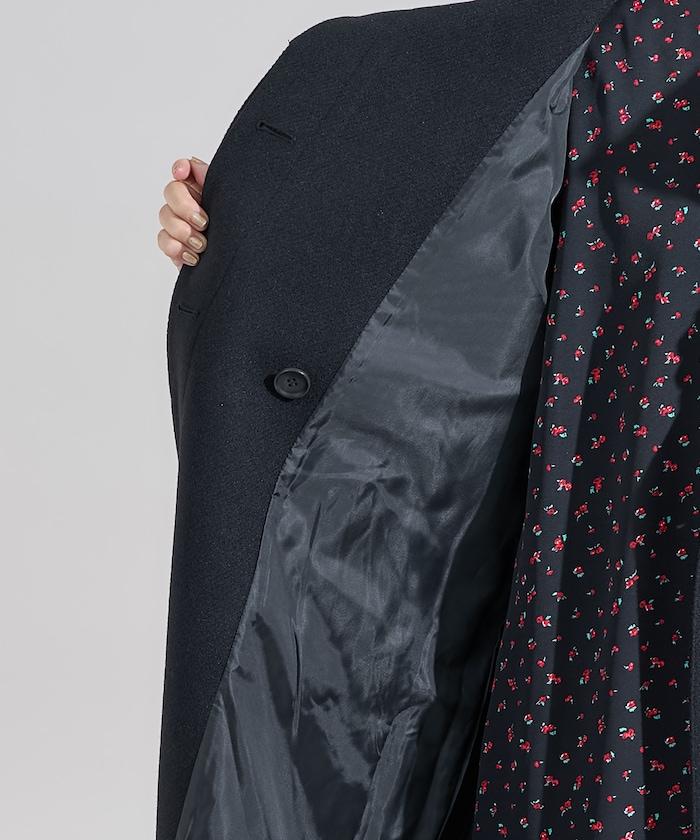 羊毛高領長款大衣