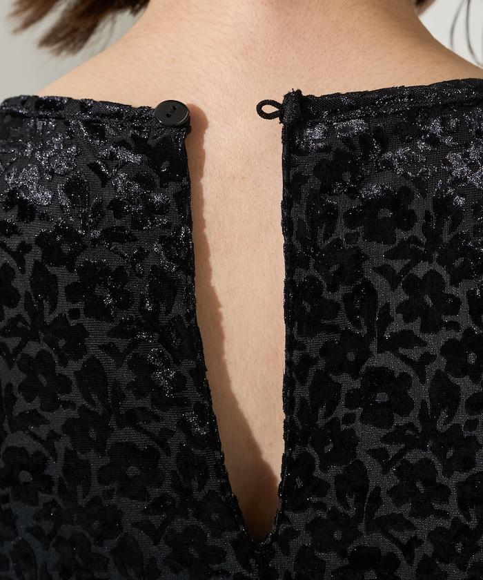 歐泊小花圖案拼接連衣裙(禮服)