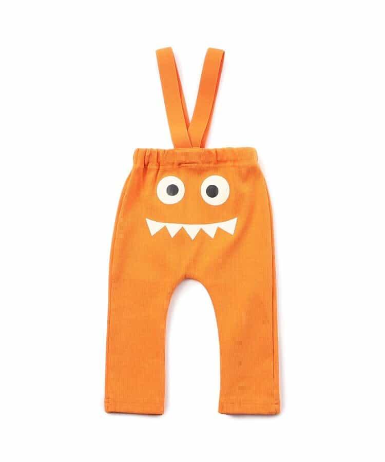 帶吊帶卡通臉圖案打底褲