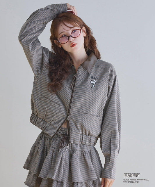 【《PEANUTS》聯名】史努比刺繡棒球夾克
