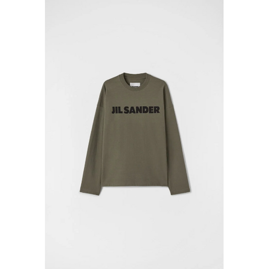 JILSANDER【ジルサンダー】LONG SLEEVE LOGO T-SHIRT KHAKI(J02GC0001) (J02GC0001)