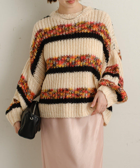 多色條紋針織衫