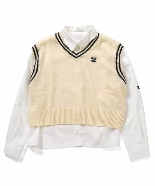 【禮服場合適用】針織背心&襯衫套裝