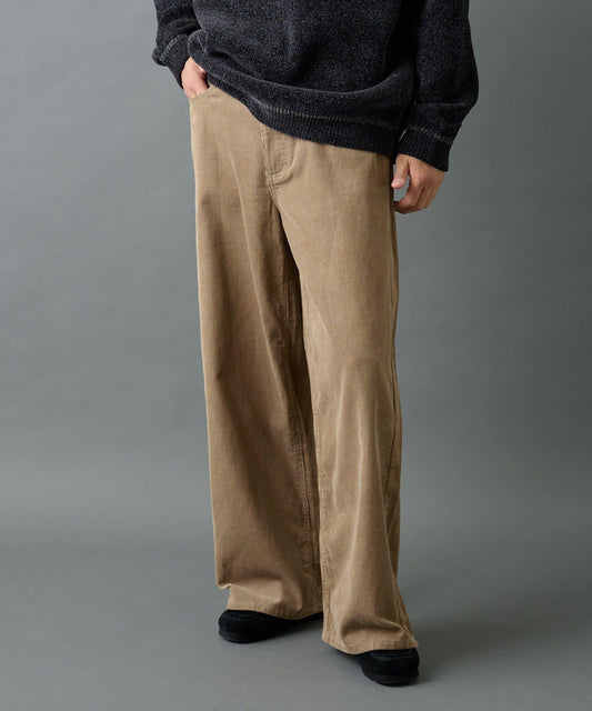 燈芯絨寬鬆直筒褲