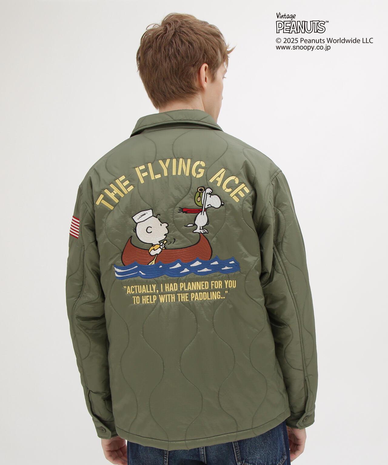 《AVIREX × 《PEANUTS》絎縫夾克 “FLYING ACE”