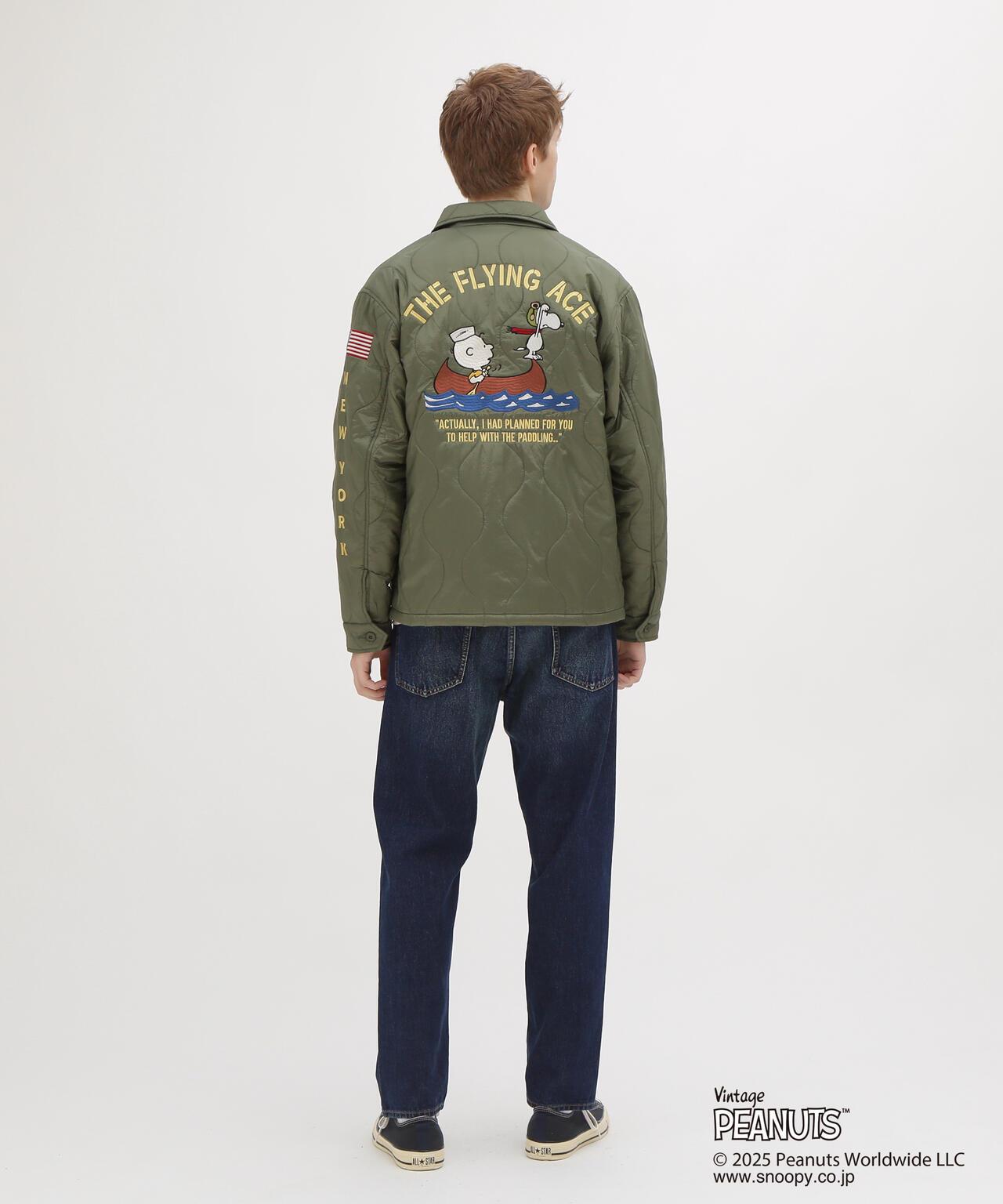 《AVIREX × 《PEANUTS》絎縫夾克 “FLYING ACE”
