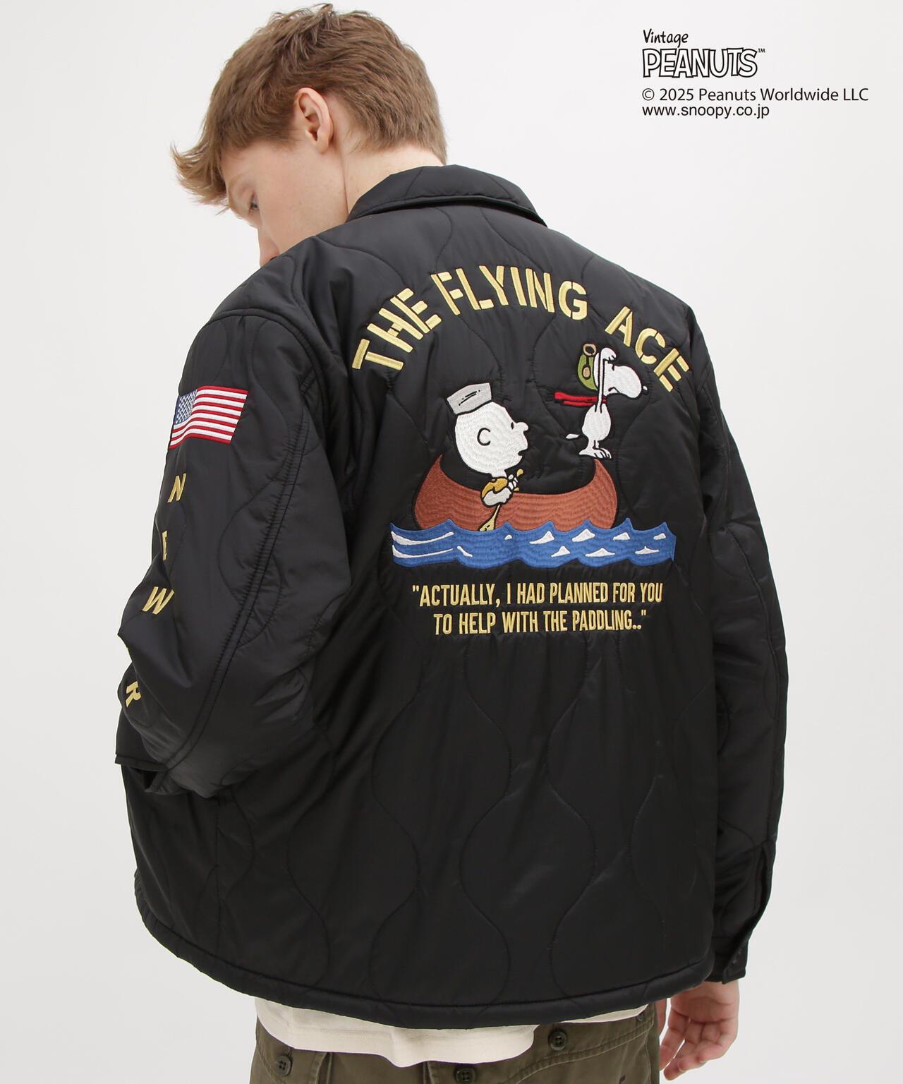 《AVIREX × 《PEANUTS》絎縫夾克 “FLYING ACE”