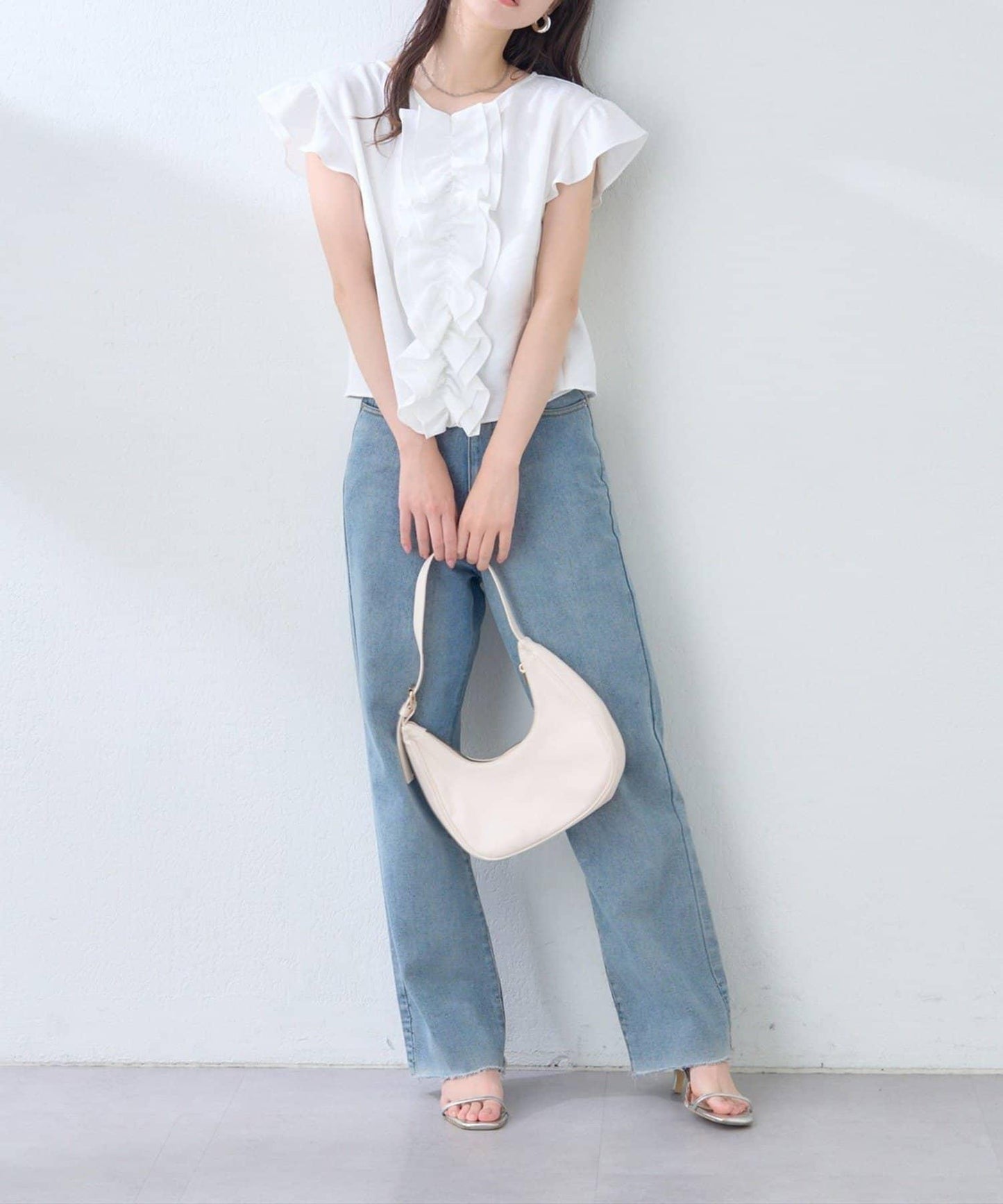 【natural couture】前飾荷葉邊襯衫