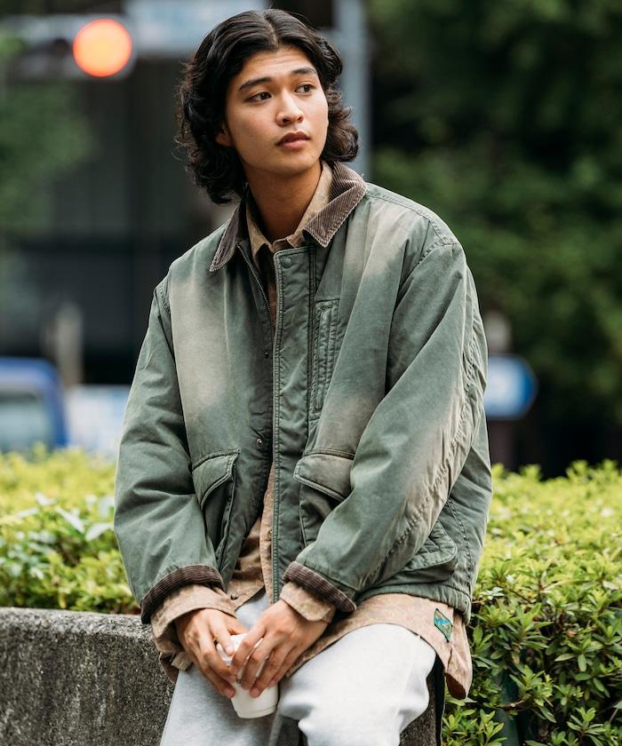 燈芯絨拼接棉尼龍夾克