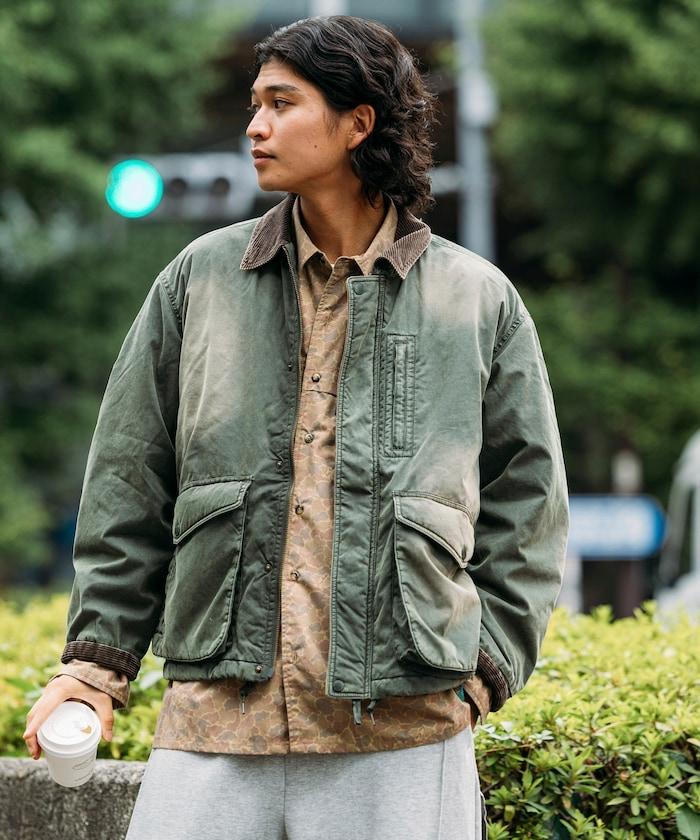 燈芯絨拼接棉尼龍夾克