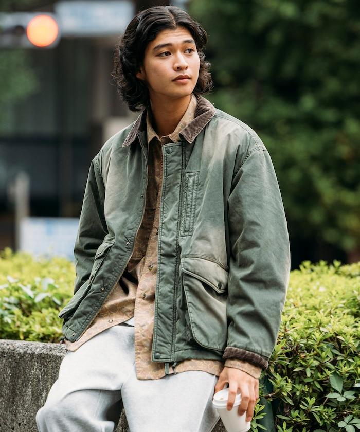 燈芯絨拼接棉尼龍夾克